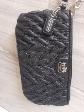 Coach Black Quilted Wristlet Clutch Y2K